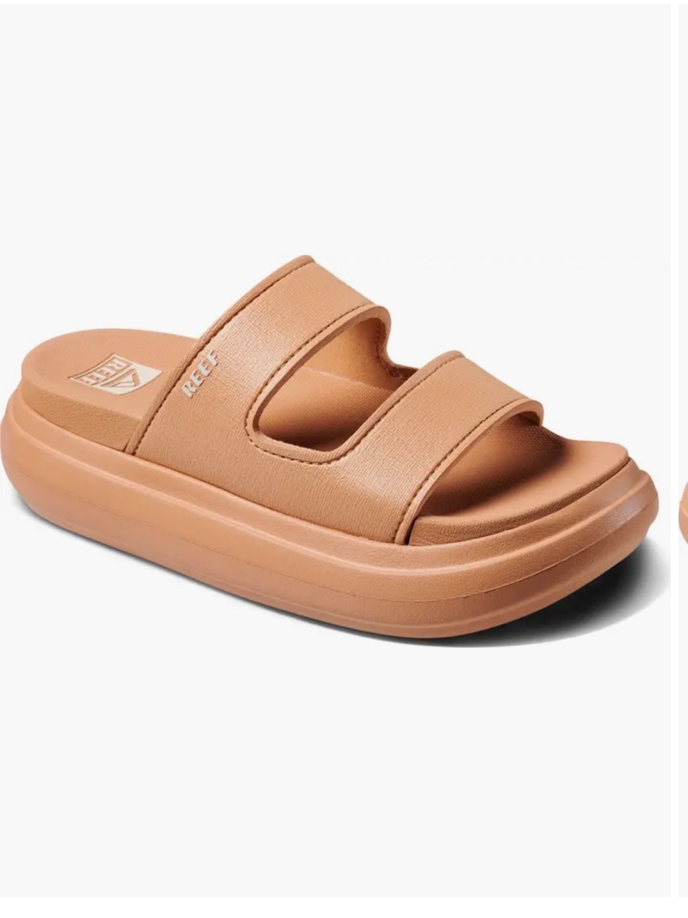 Reef Bondi platform Double‎ Strap Slide Sandals natural Tan NEW 9